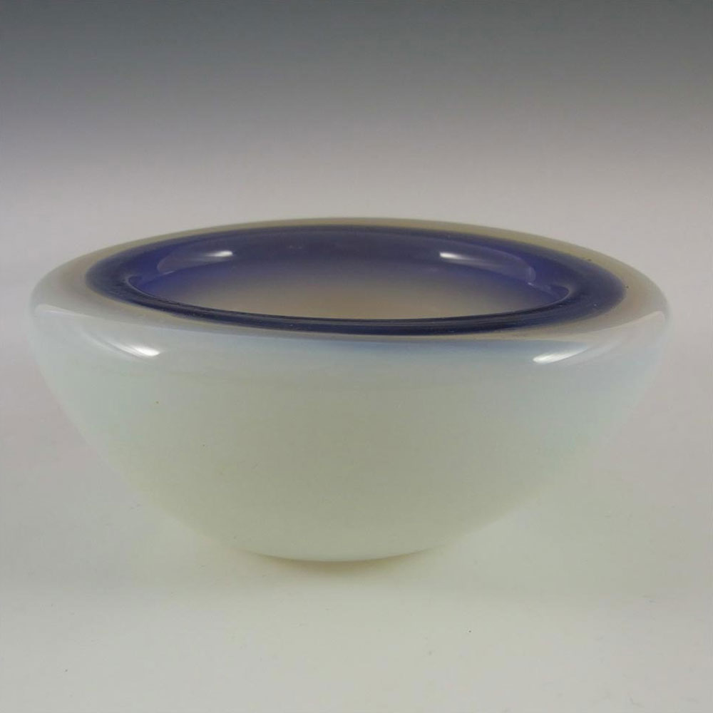 Murano Purple & Opalescent White Lattimo Glass Bowl - Click Image to Close