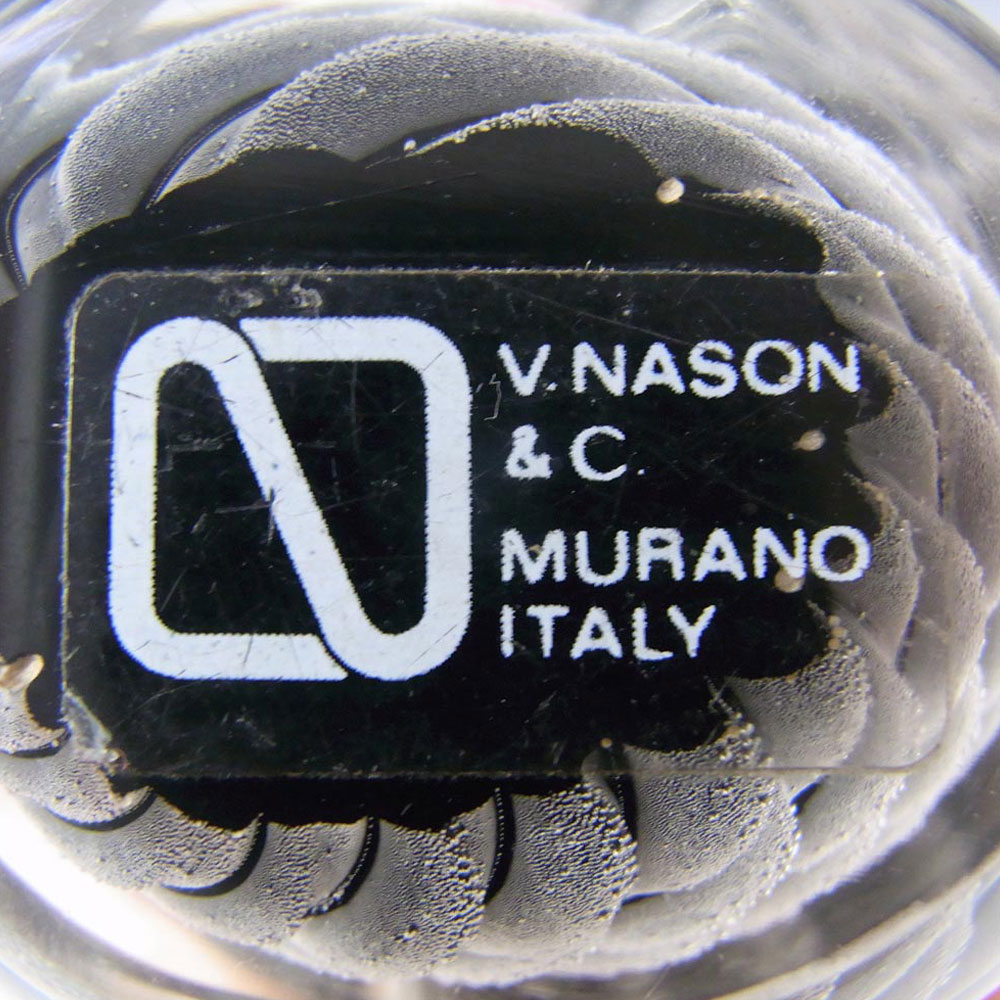 V. Nason & Co Murano Grey Glass Bird Sculpture - Label - Click Image to Close