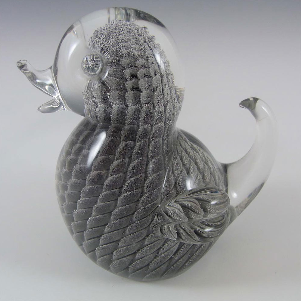 (image for) V. Nason & Co Murano Grey Glass Bird Sculpture - Label - Click Image to Close