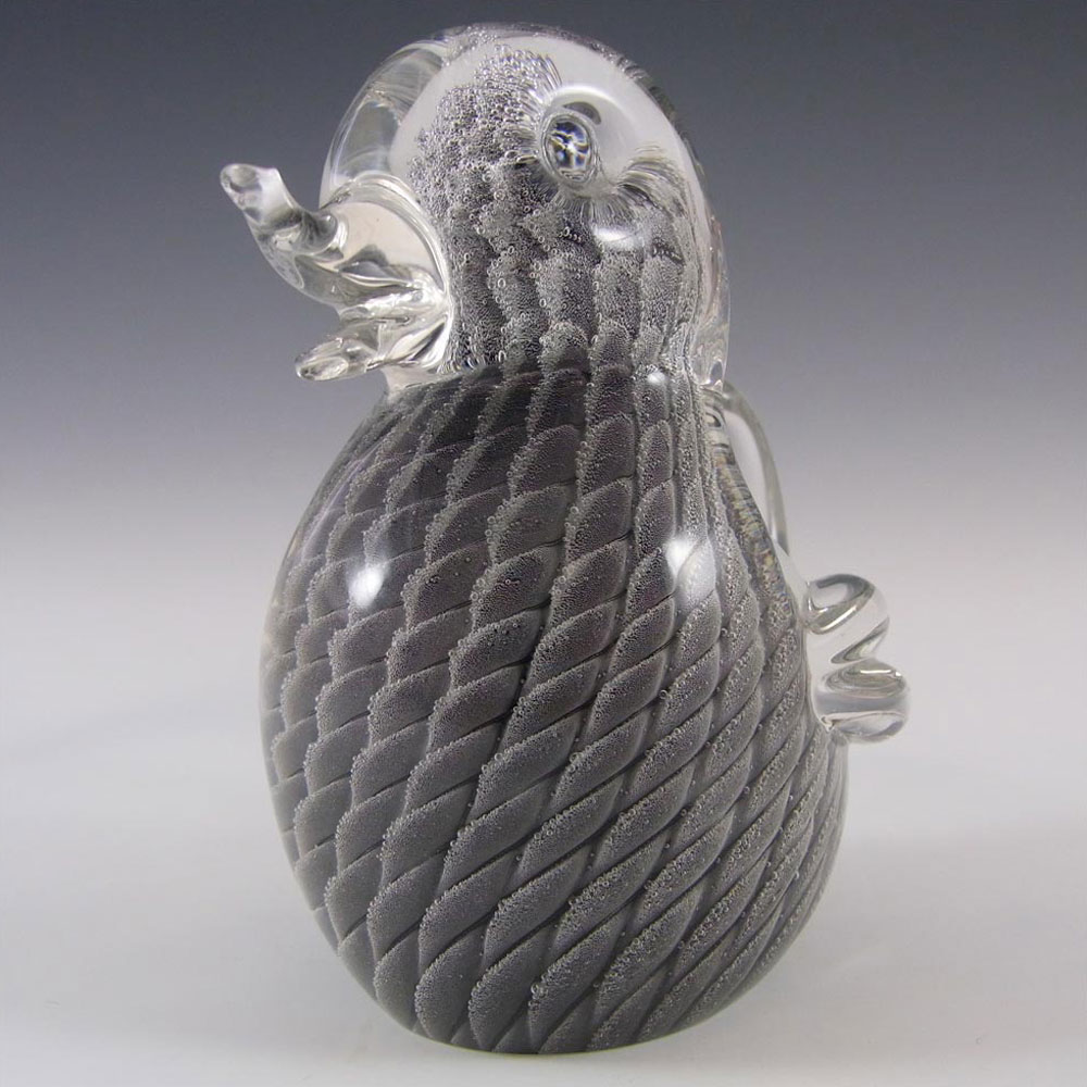 (image for) V. Nason & Co Murano Grey Glass Bird Sculpture - Label - Click Image to Close