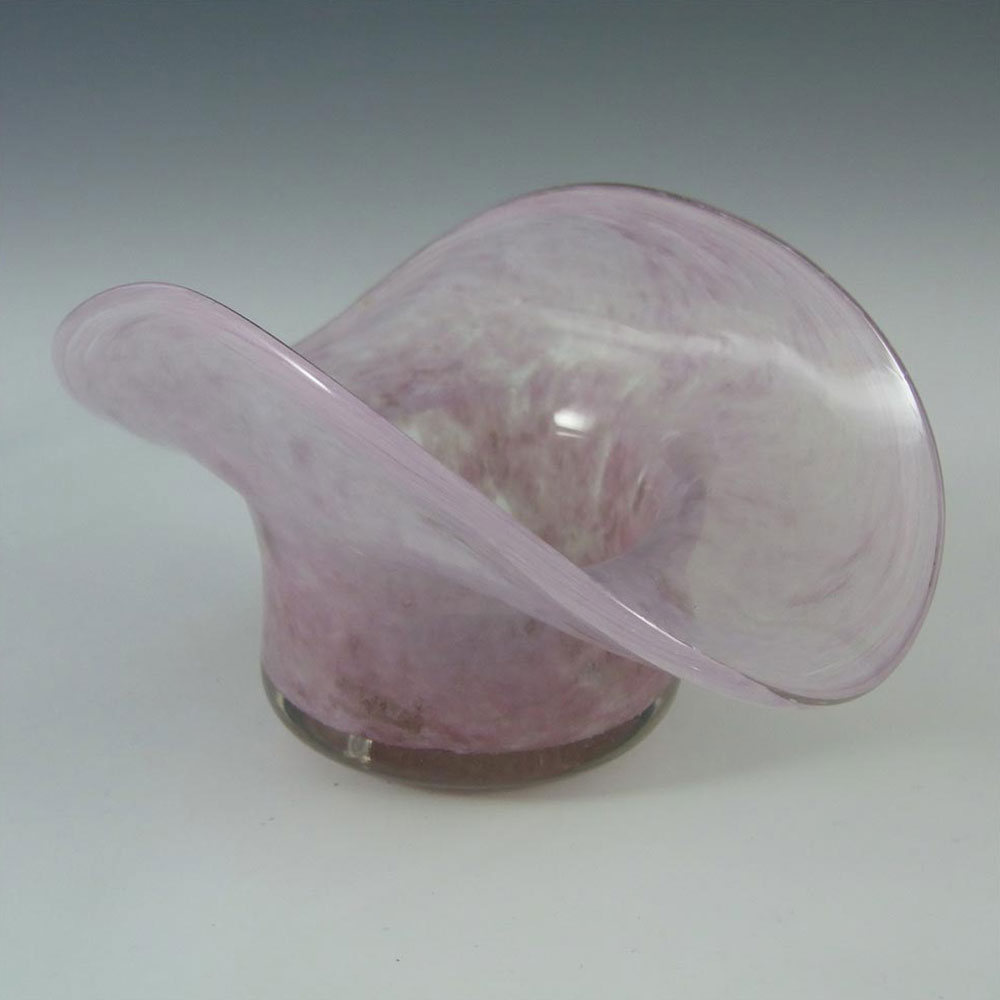 Nazeing? Clouded Mottled Pink Bubble Glass Posy Vase/Bowl - Click Image to Close