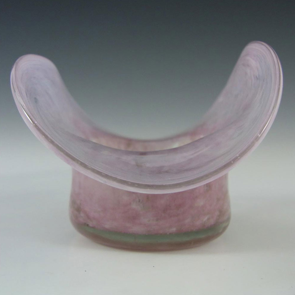 Nazeing? Clouded Mottled Pink Bubble Glass Posy Vase/Bowl - Click Image to Close