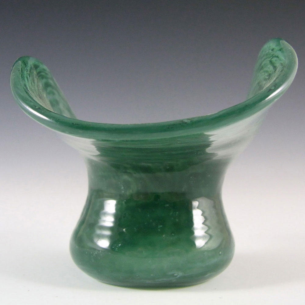 (image for) Nazeing Clouded Mottled Green Bubble Glass Posy Vase 1710 - Click Image to Close