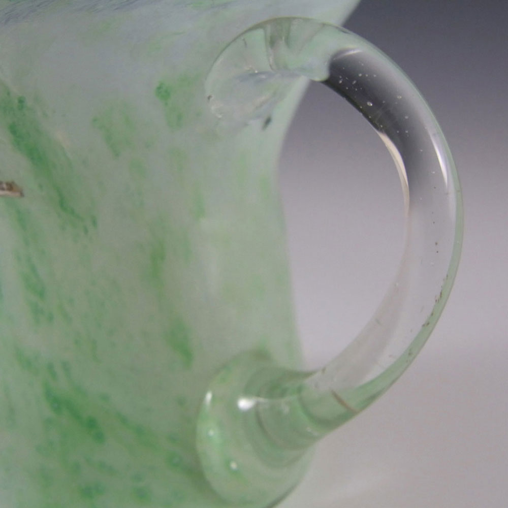 (image for) Nazeing/Elwell's Clouded Green Glass Creamer - Labelled - Click Image to Close