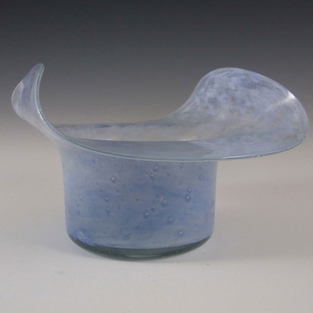 Nazeing? Clouded Mottled Blue Bubble Glass Posy Vase - Click Image to Close