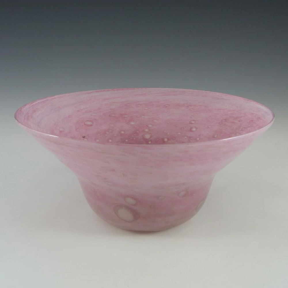 (image for) Nazeing Large Clouded Mottled Pink Bubble Glass Bowl - Click Image to Close