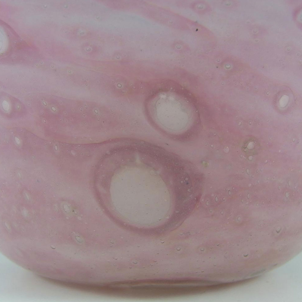 Nazeing Large Clouded Mottled Pink Bubble Glass Bowl - Click Image to Close