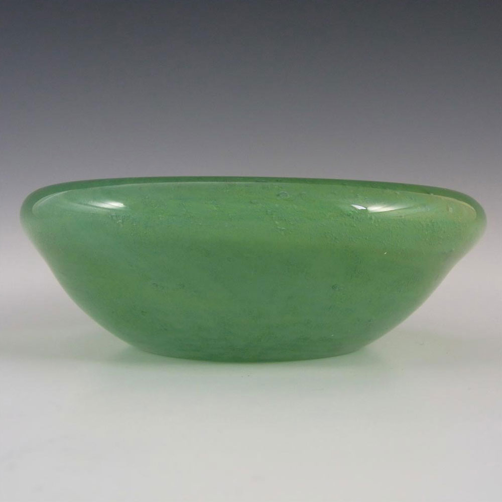 (image for) Stevens + Williams / Royal Brierley Clouded Green Glass Bowl - Click Image to Close