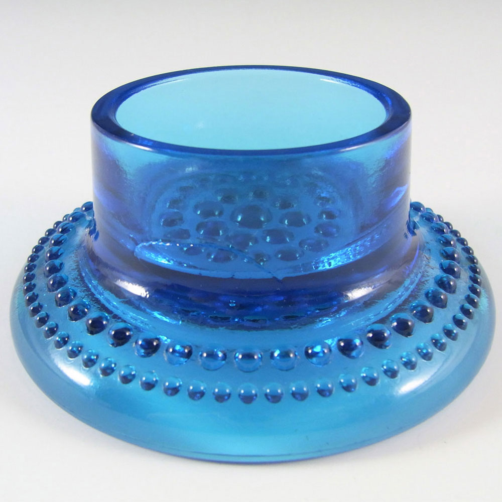 Cascade / Wood Bros Blue Glass 'Kastehelmi' Candle Holder - Click Image to Close