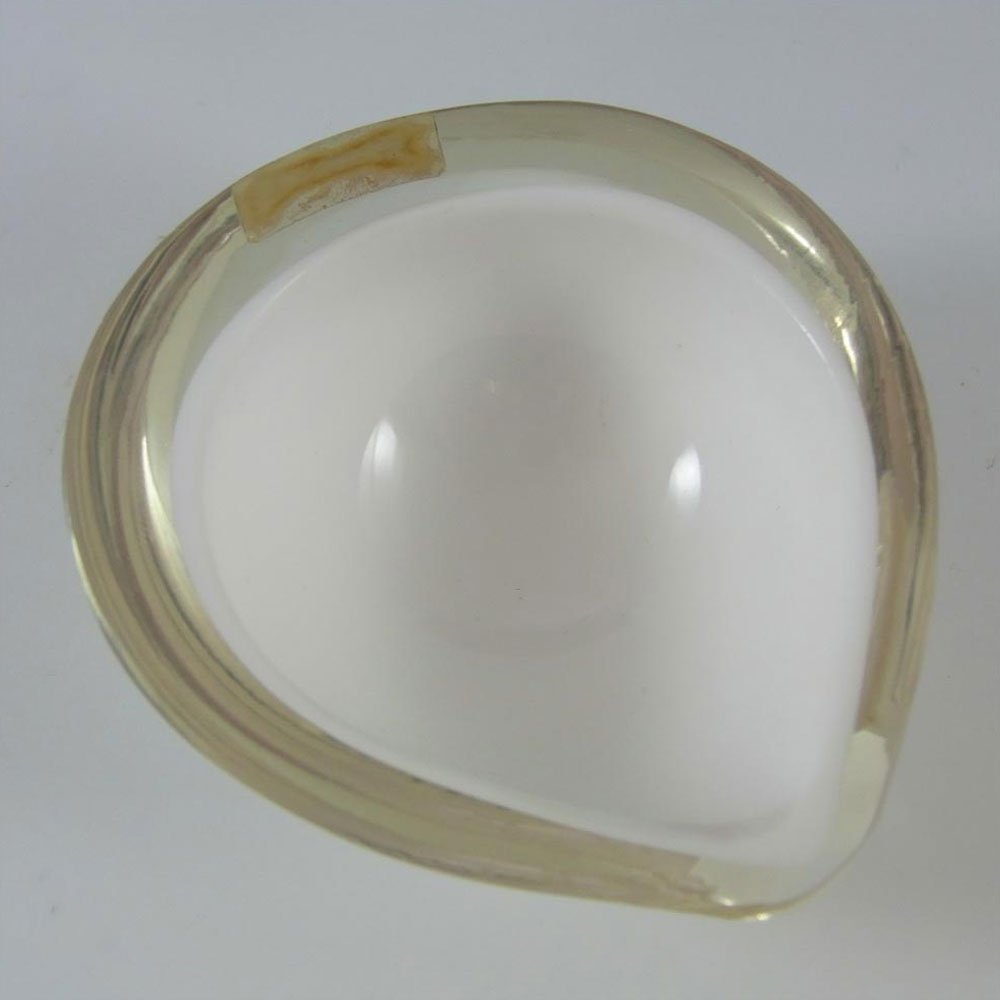 (image for) Nuutajarvi Notsjo Kaj Franck White Glass Bowl - Signed - Click Image to Close