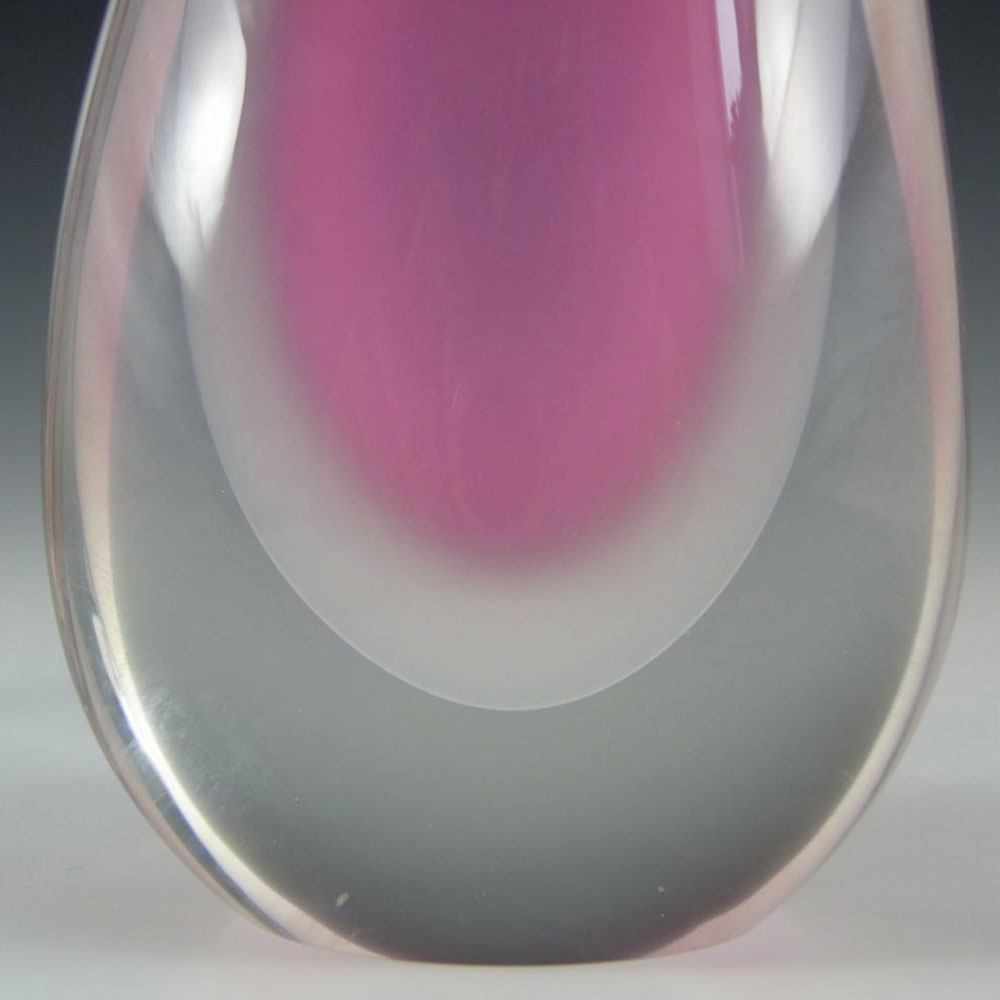 (image for) Oball Murano Pink + White Sommerso Glass Vase - Labelled - Click Image to Close