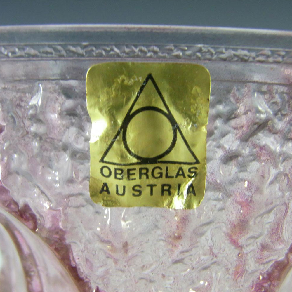 (image for) Set of 3 Oberglas Austrian Textured Glass Vases - Label - Click Image to Close