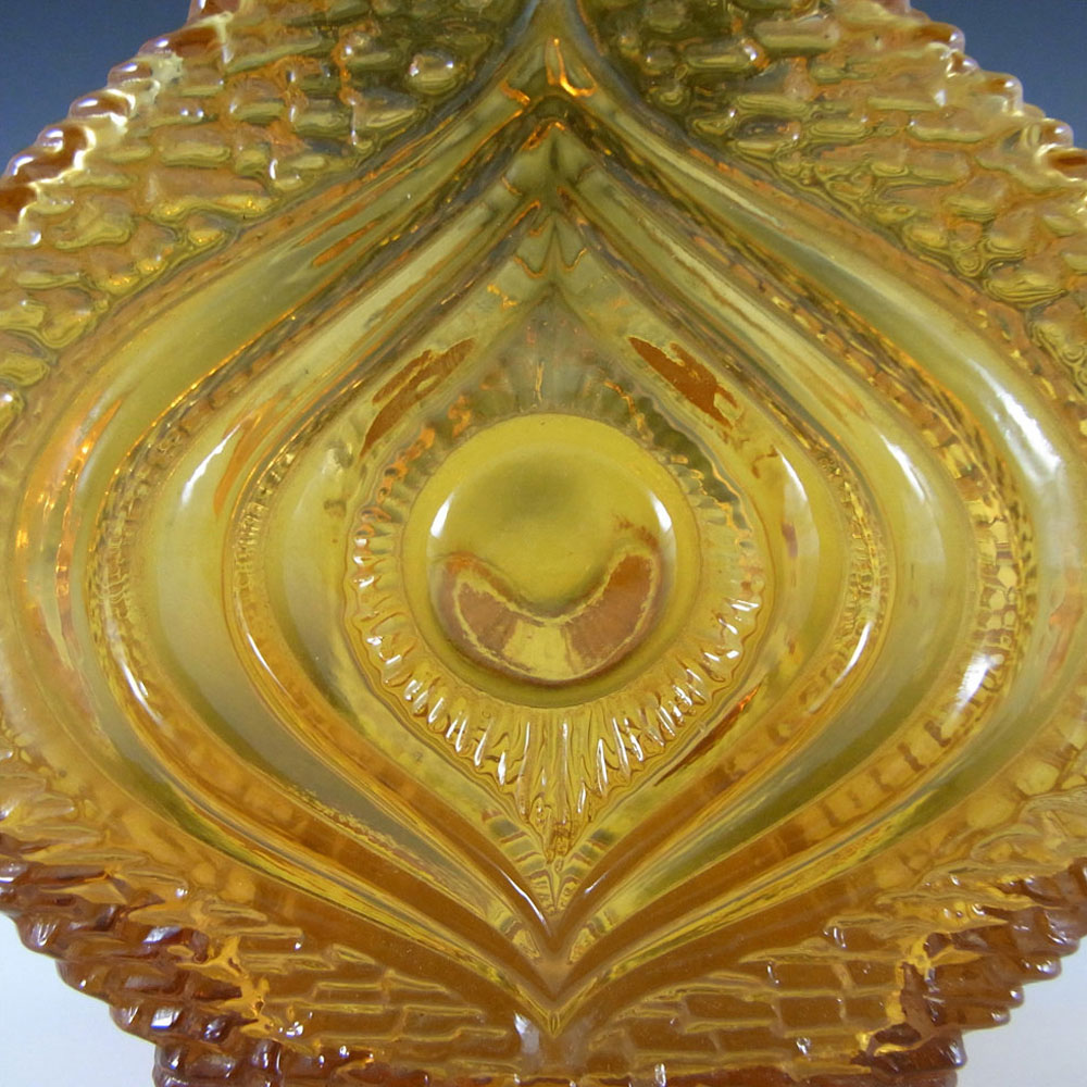 (image for) Oberglas Amber Glass Textured 'Eye' Vase - Labelled - Click Image to Close