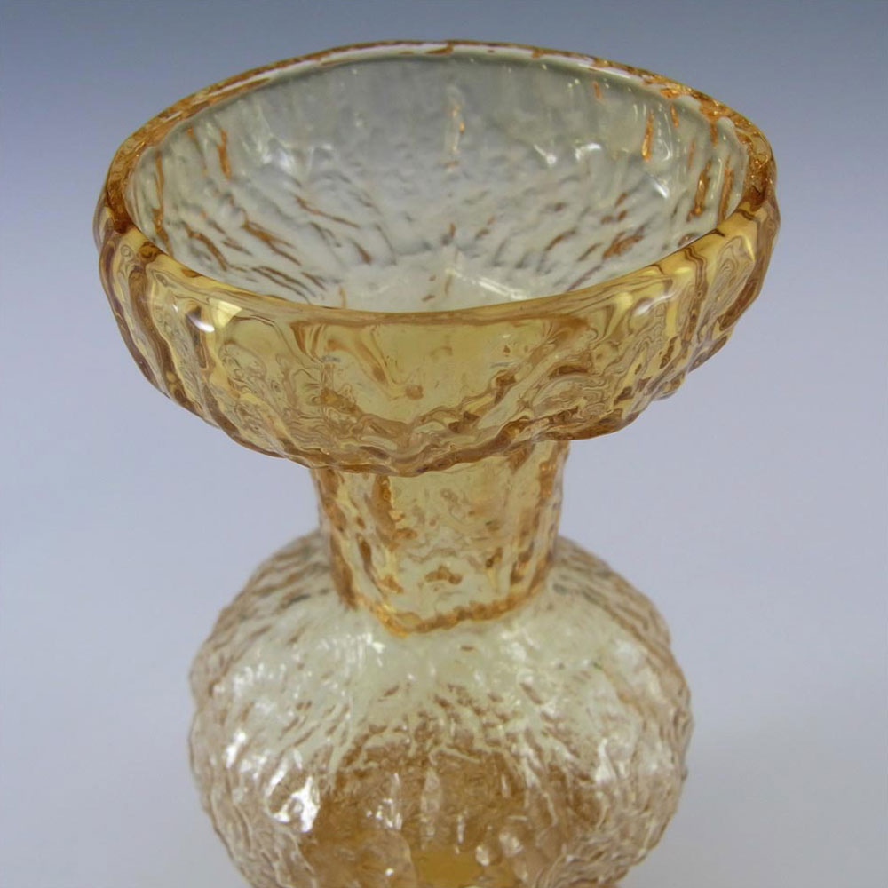 (image for) Japanese "Old Colony" Bark Textured Amber Glass Vase - Click Image to Close