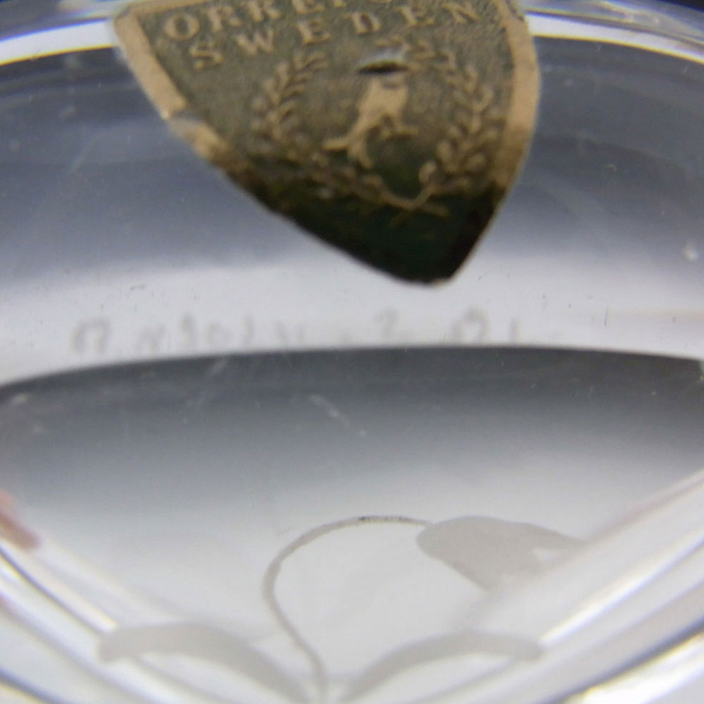 (image for) Orrefors Nils Landberg Glass Bowl - Signed + Labelled - Click Image to Close
