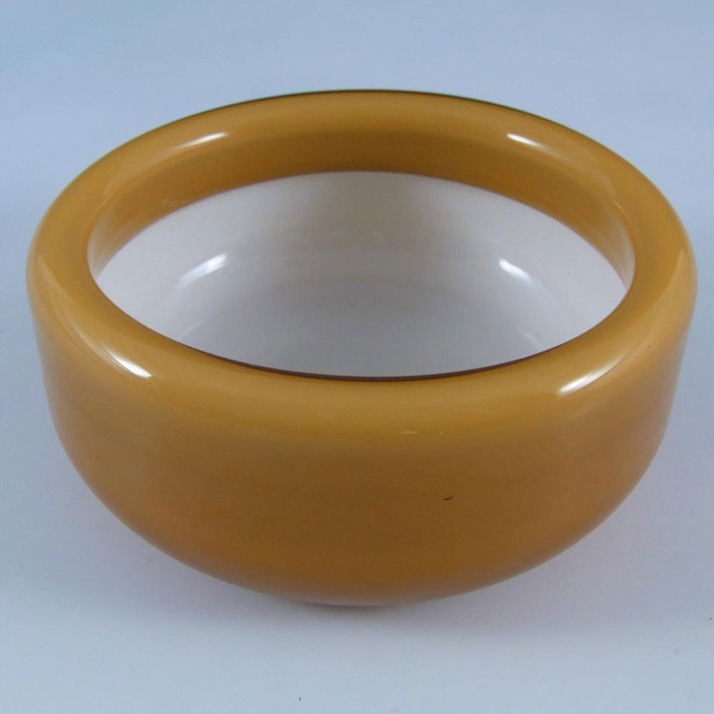 (image for) Holmegaard Palet Amber Cased Glass Bowl by Michael Bang - Click Image to Close