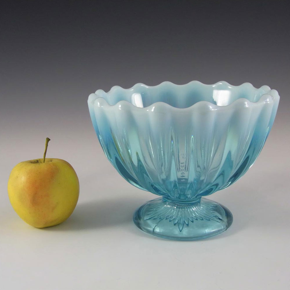 Davidson 1900's Blue Pearline Glass 'Brideshead' Bowl - Click Image to Close