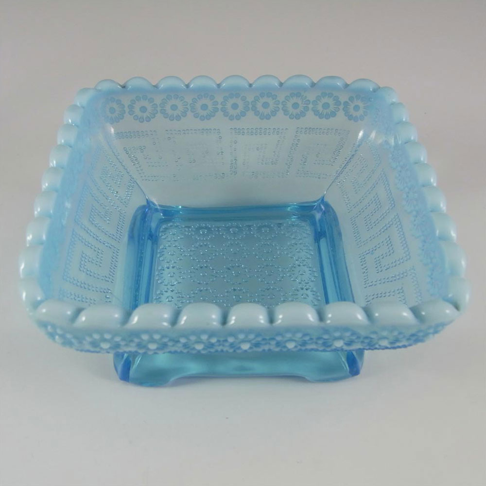 (image for) Davidson Victorian Blue Pearline Glass 'Daisy Suite 1886' Bowl - Click Image to Close