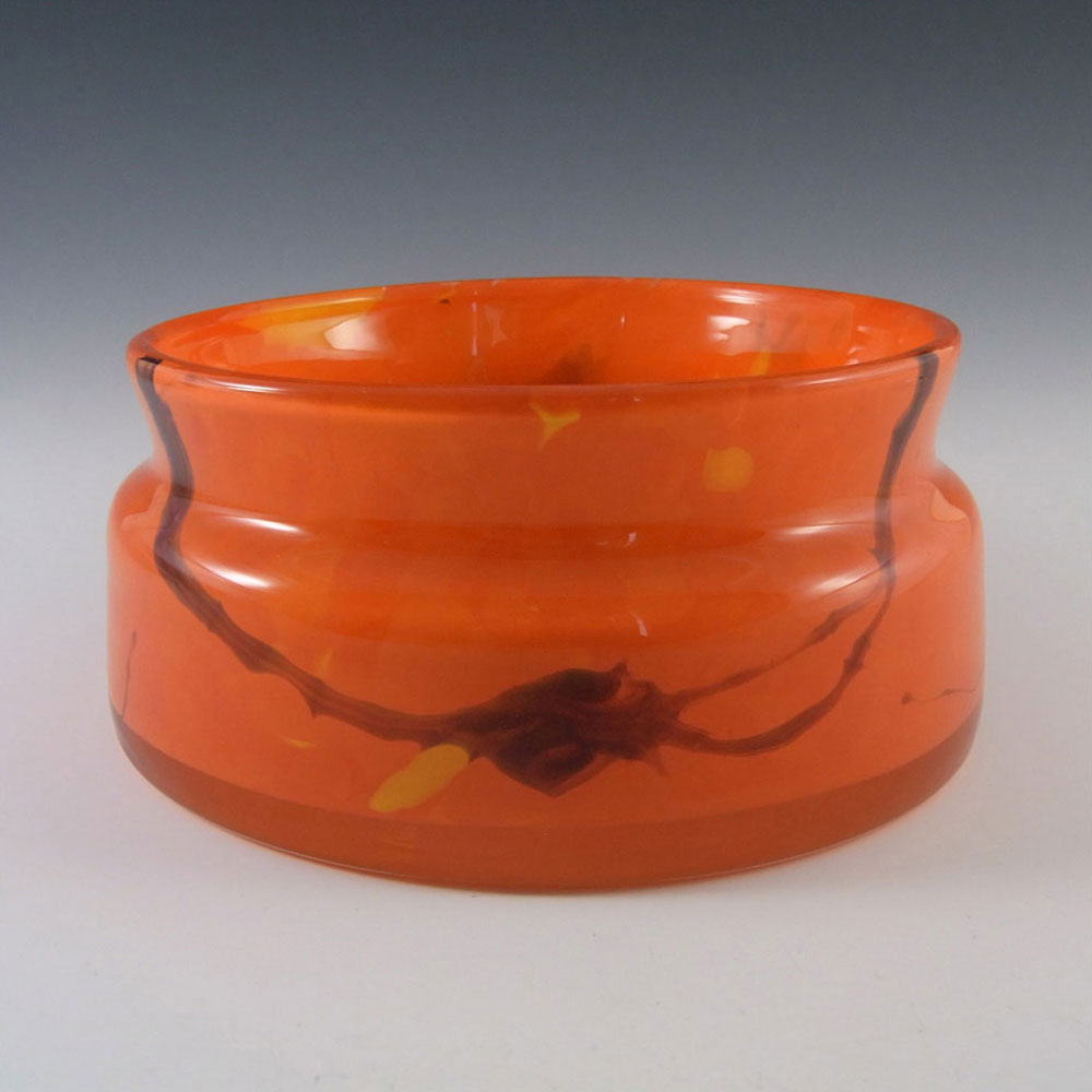 Prachen 70s Red Glass 'Flora' Bowl - Frantisek Koudelka - Click Image to Close
