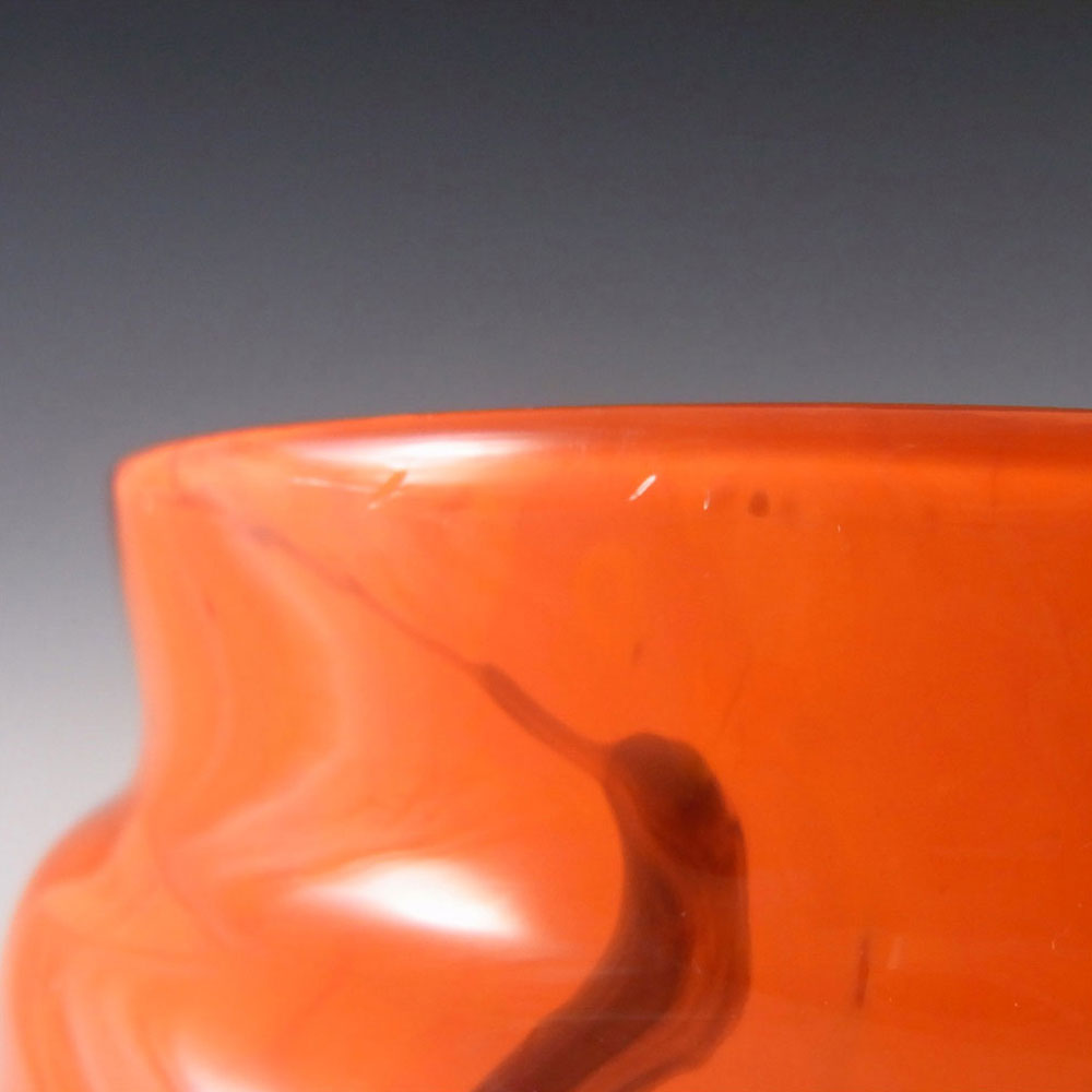 Prachen 70s Red Glass 'Flora' Bowl - Frantisek Koudelka - Click Image to Close