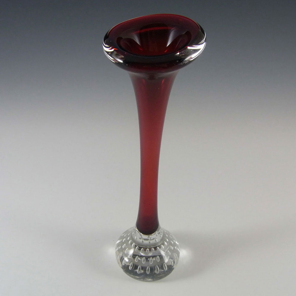 (image for) Swedish Aseda Red Glass Jack In The Pulpit/Bone Vase - Click Image to Close