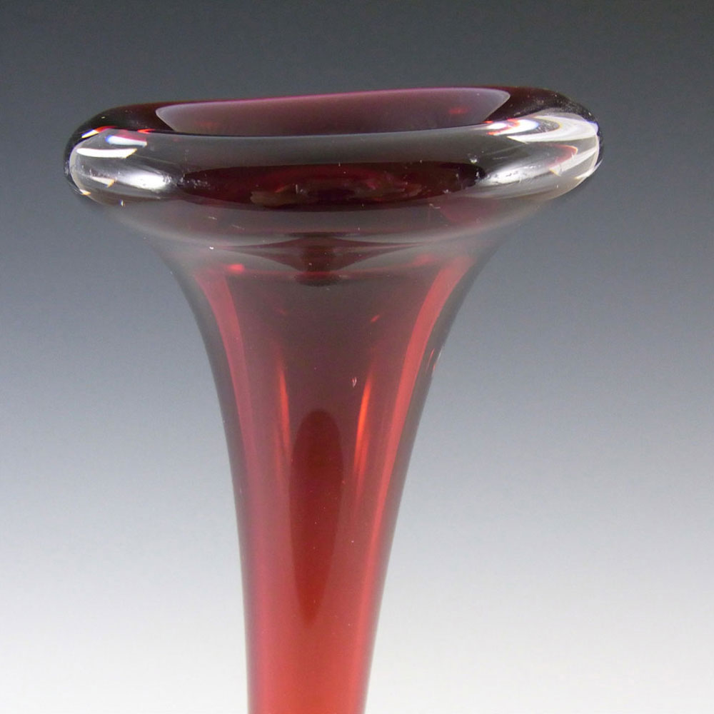 (image for) Swedish Aseda Red Glass Jack In The Pulpit/Bone Vase - Click Image to Close