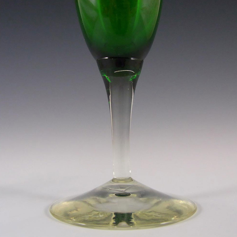 Randsfjord Norwegian 1970's Green Glass Vase - Labelled - Click Image to Close