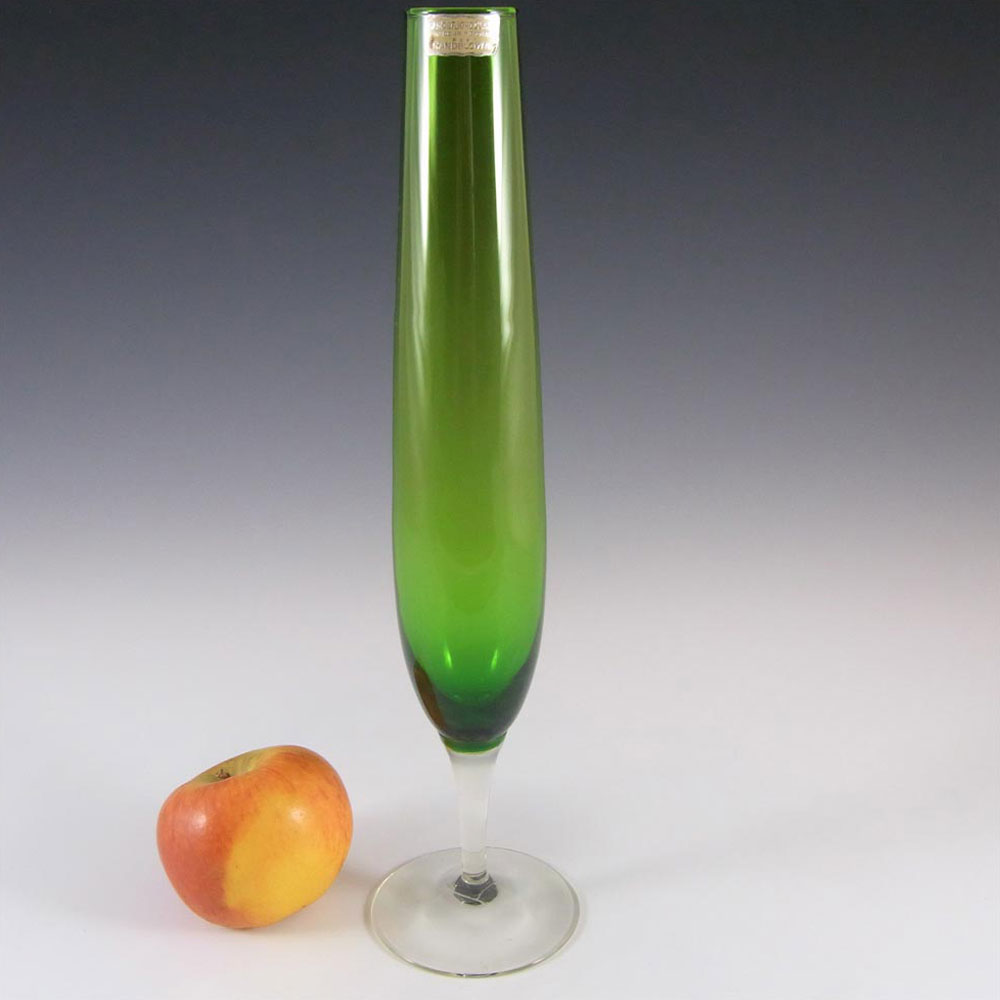 (image for) Randsfjord Norwegian 1970's Green Glass Vase - Labelled - Click Image to Close