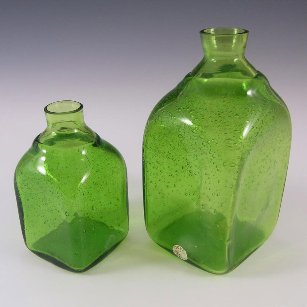 (image for) Reijmyre Swedish Bubbly Green Glass Bottles - Labelled - Click Image to Close