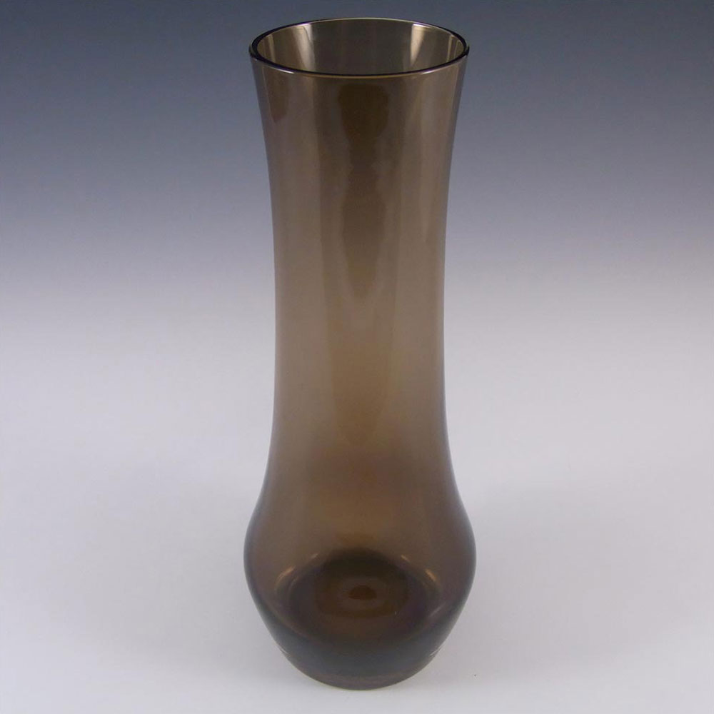 Riihimaki / Riihimaen Lasi Oy Finnish Brown Glass Vase - Click Image to Close