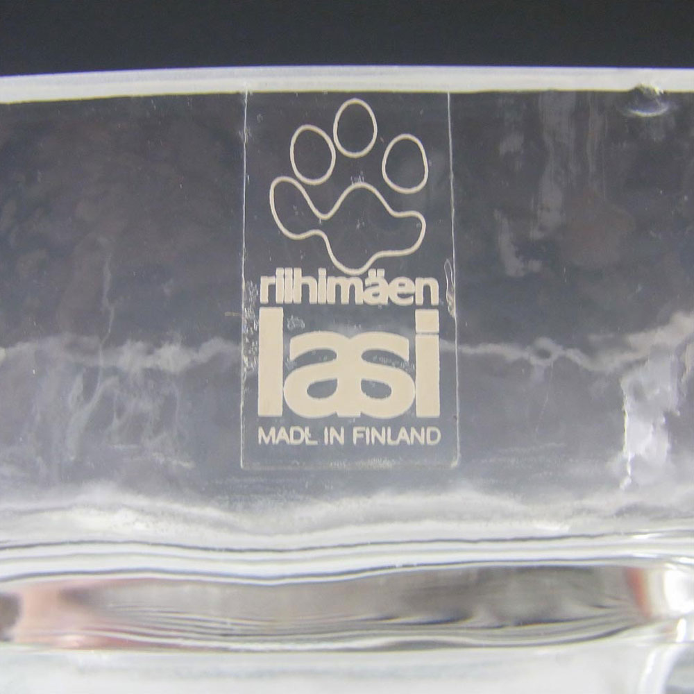 (image for) Riihimaki 'Pala' Riihimaen Helena Tynell Clear Glass Vase - Label - Click Image to Close