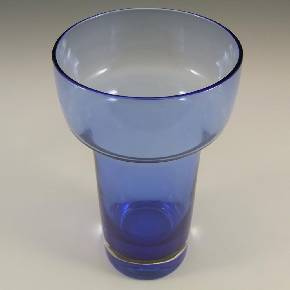 Riihimaki #1576 Riihimaen Lasi Oy Blue Glass Vase - Click Image to Close