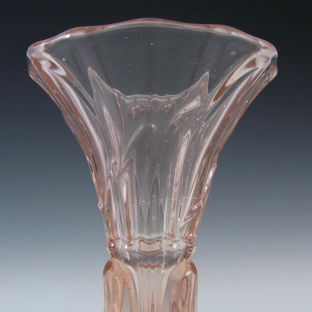 (image for) Stunning 1930's Czech Art Deco Pink Glass Rocket Vase - Click Image to Close