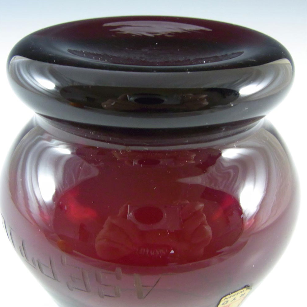 (image for) Ryd 1970's Scandinavian Ruby Red Glass Vase - Labelled - Click Image to Close