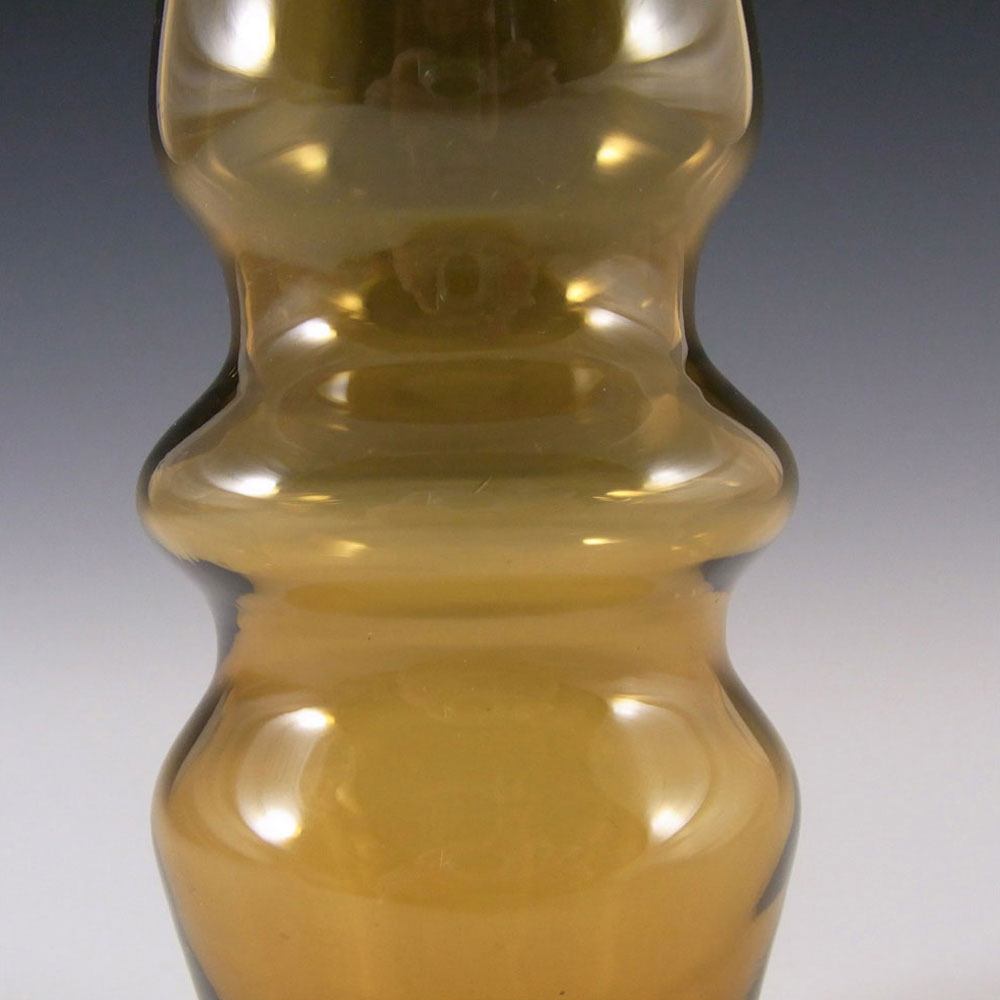 (image for) Ryd Swedish / Scandinavian Amber Glass Hooped Vase - Label - Click Image to Close