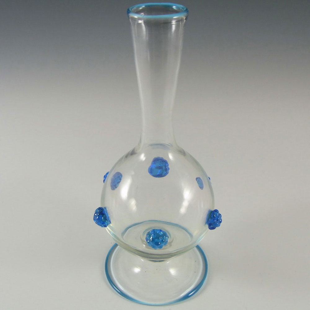 (image for) Signed Salviati Murano Venetian Blue Glass Vase - Click Image to Close