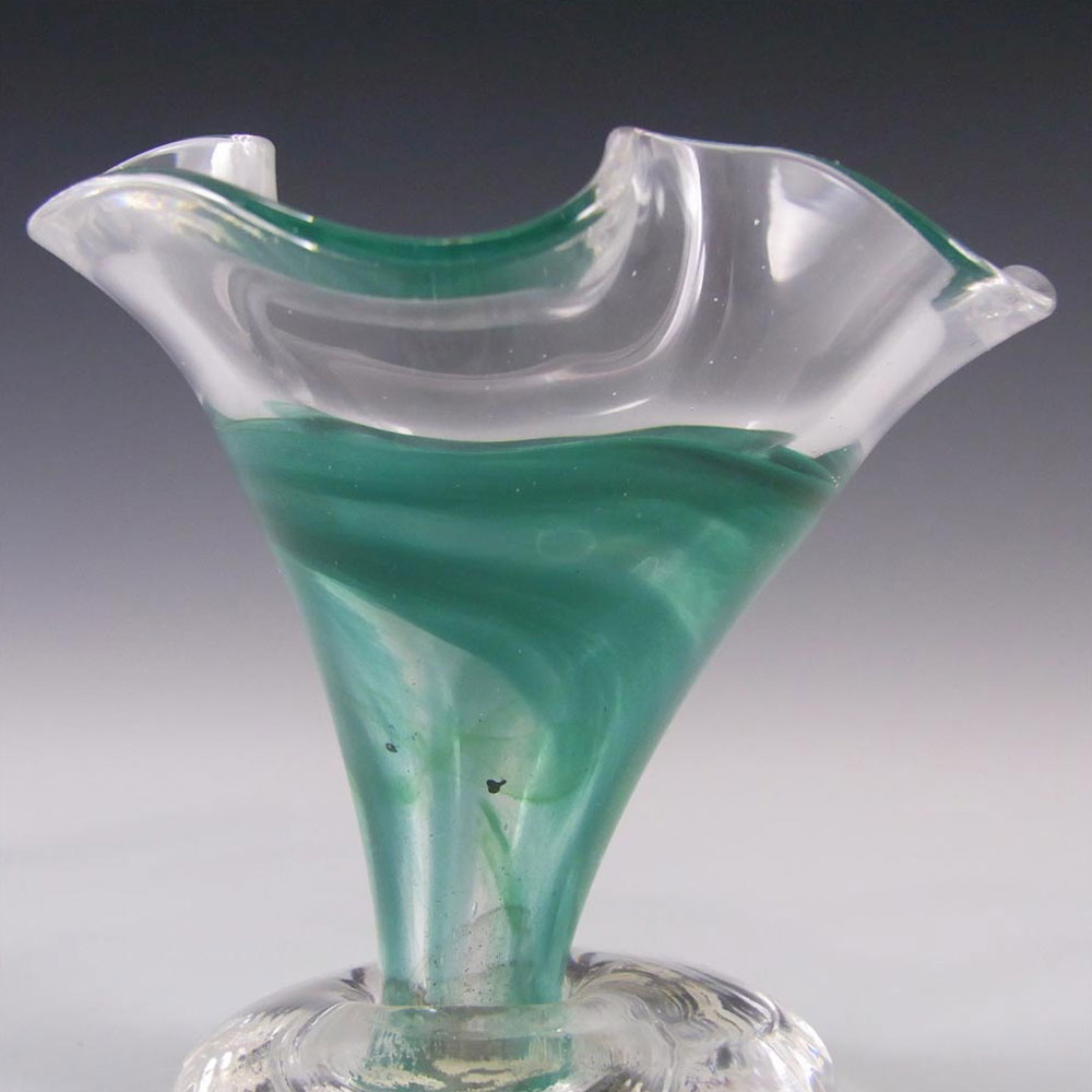 (image for) Adrian Sankey British Green Glass Vase - Labelled - Click Image to Close
