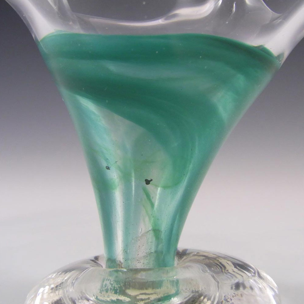 Adrian Sankey British Green Glass Vase - Labelled - Click Image to Close