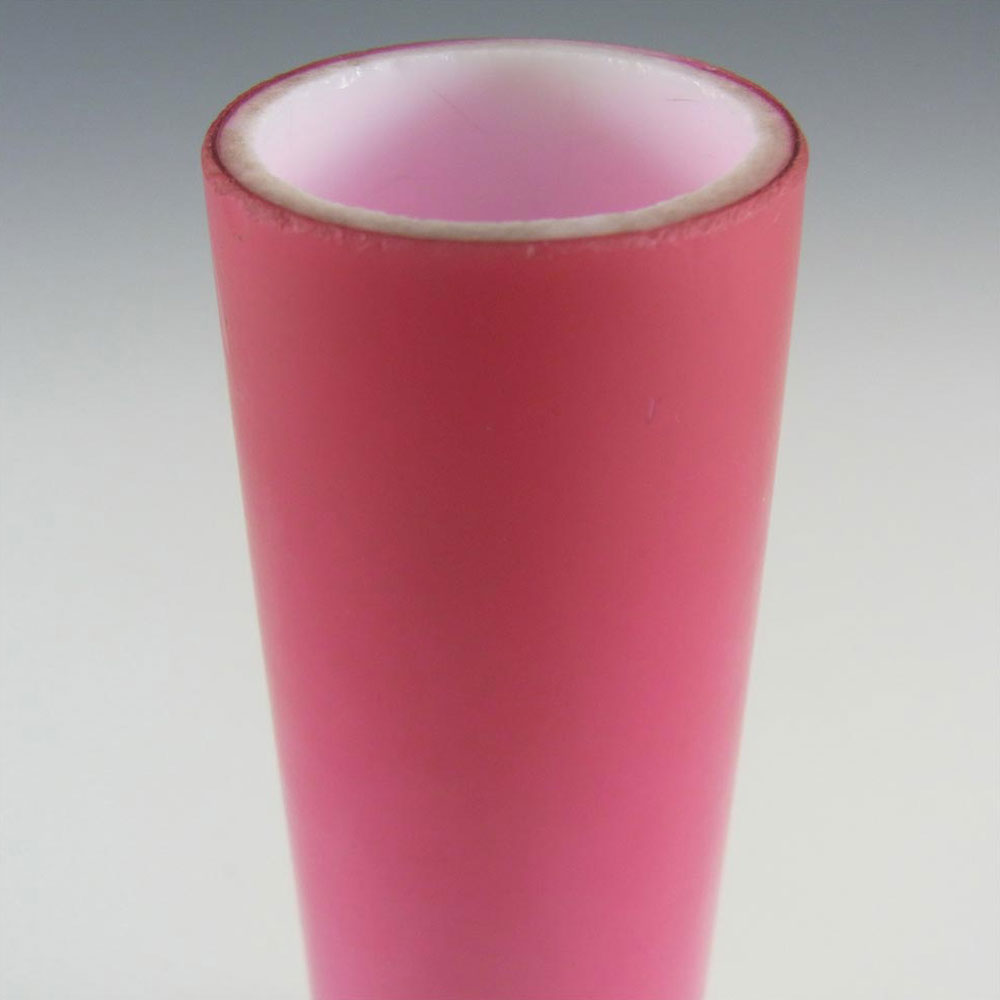 (image for) Victorian Satin Cased Glass Pink & White Antique Vase - Click Image to Close