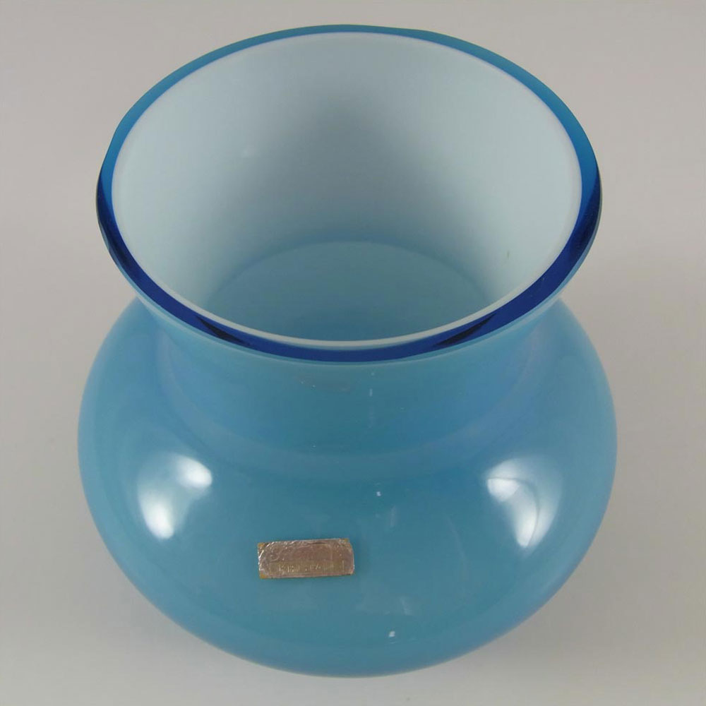 (image for) Friedrich German Blue Retro Cased Glass Vase - Labelled - Click Image to Close