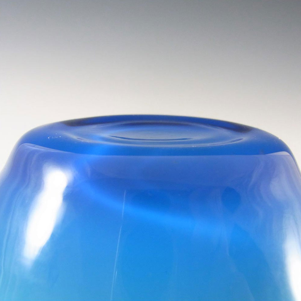 Friedrich German Blue Retro Cased Glass Vase - Labelled - Click Image to Close