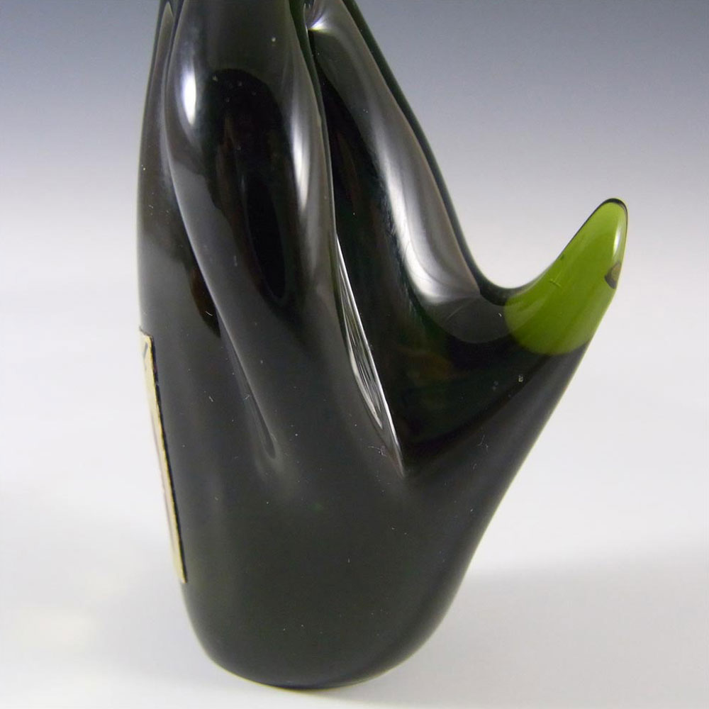 (image for) Hyllinge Swedish Green Glass Bird Sculpture - Labelled - Click Image to Close