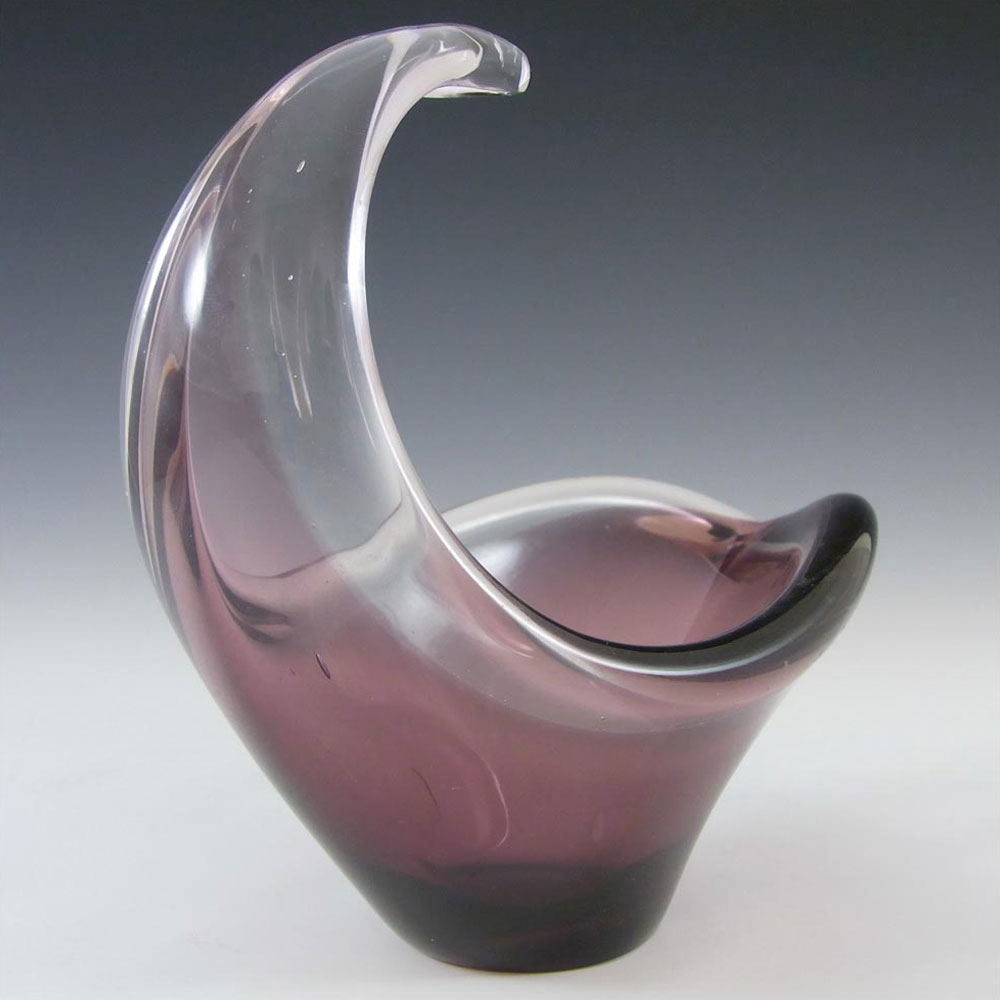 (image for) Scandinavian Style Purple Cased Glass Sculpture Bowl - Click Image to Close
