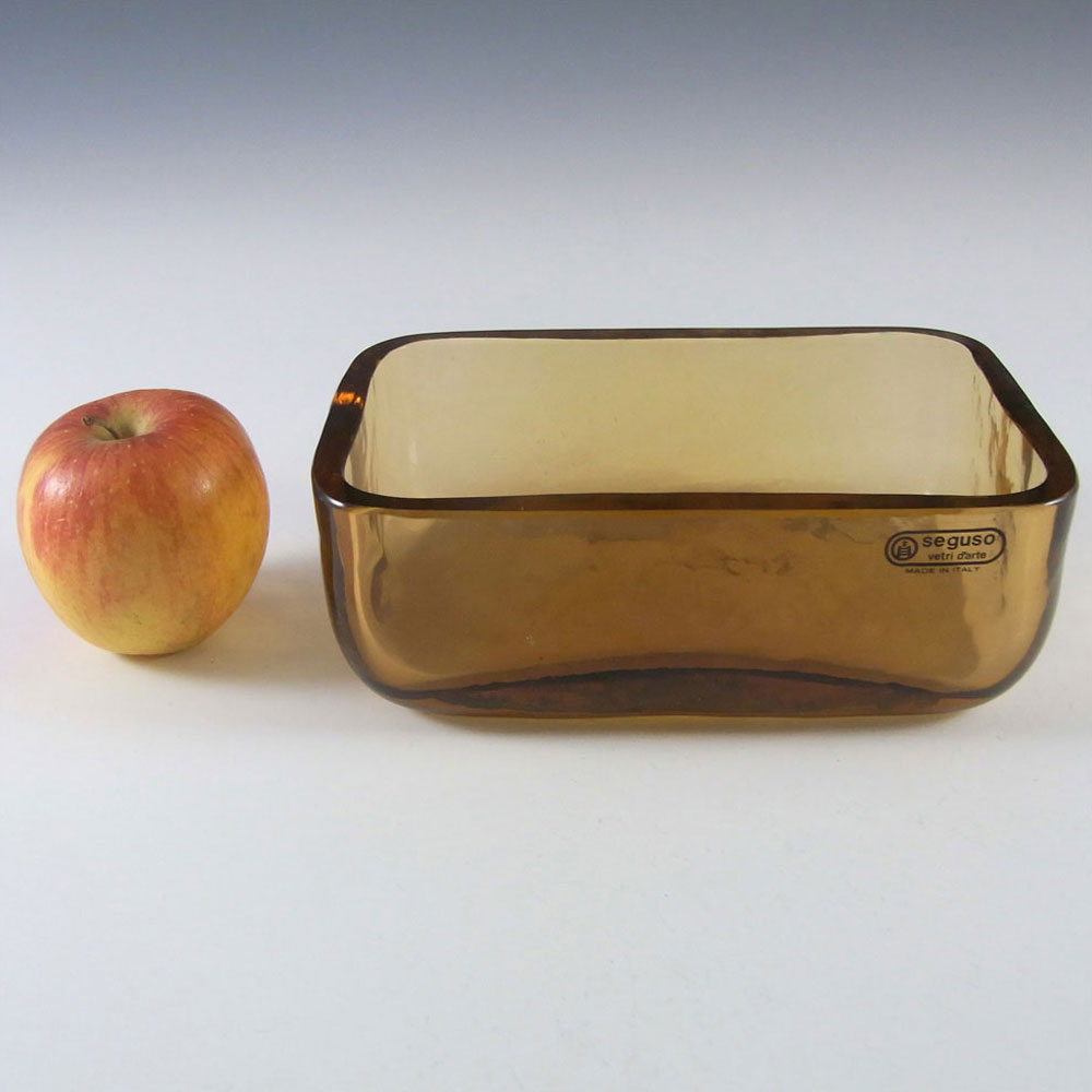 (image for) Seguso Vetri d'Arte Murano Amber Glass Bowl - Labelled - Click Image to Close