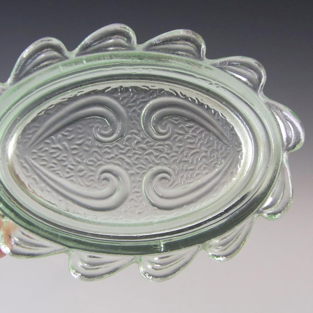 Bagley #3078 Art Deco Green Glass 'Rutland' Trinket Set - Click Image to Close