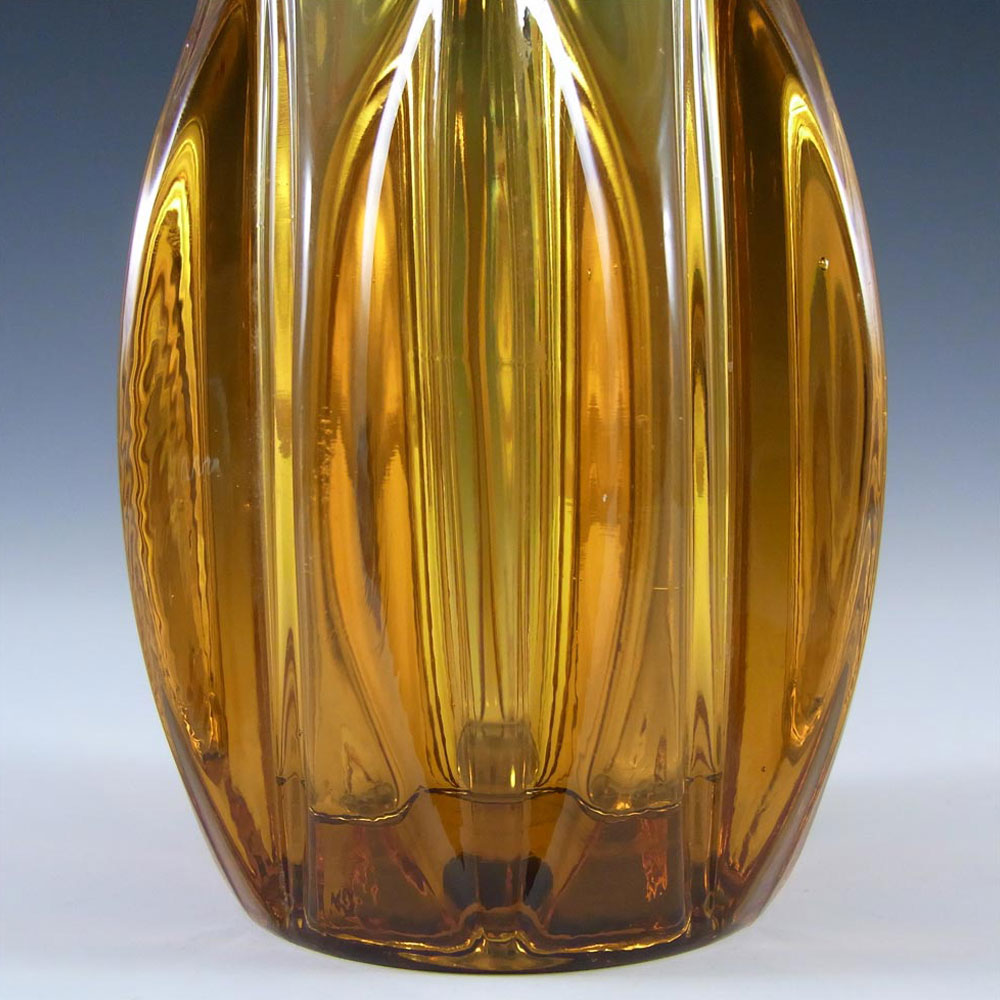 (image for) Rosice Sklo Union 8" Amber Glass Vase by Jan Schmid #1032 - Click Image to Close