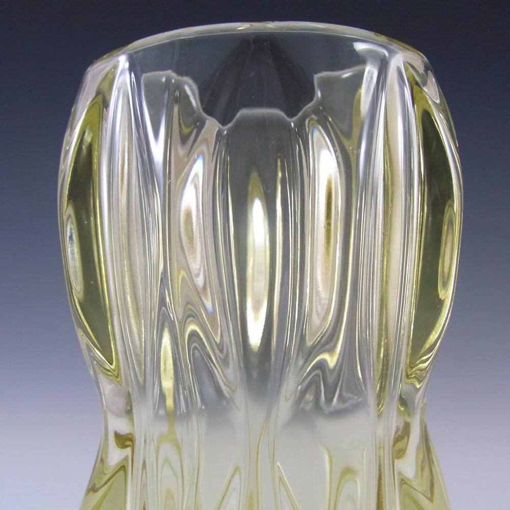 Rosice Sklo Union Yellow Glass Vase by Jan Schmid #1032 - Click Image to Close