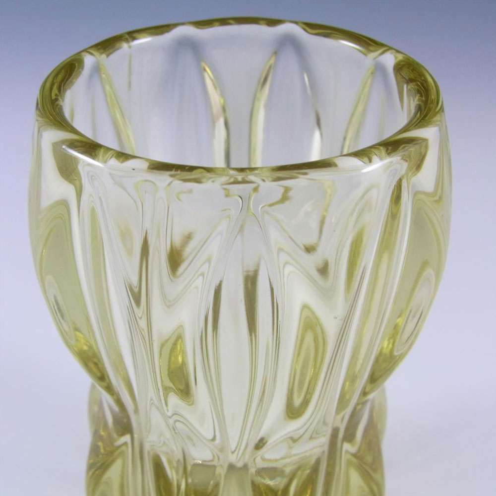 Rosice Sklo Union Yellow Glass Vase by Jan Schmid #1032 - Click Image to Close
