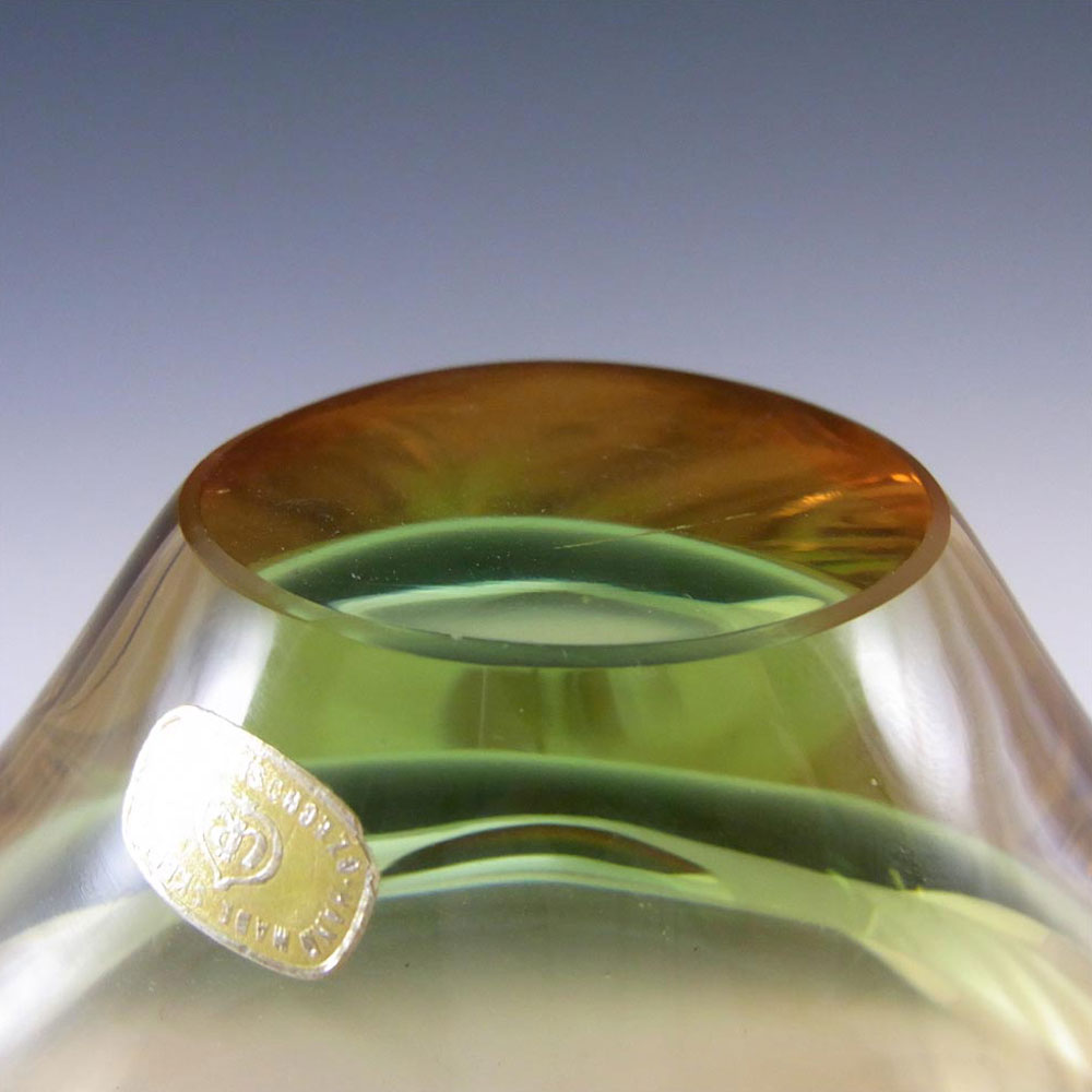 Skrdlovice #5976 Labelled Czech Glass Bowl by Emanuel Beránek - Click Image to Close