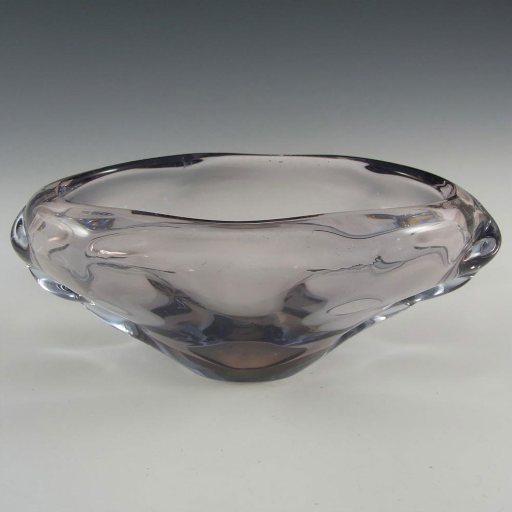 (image for) Skrdlovice #54133 Czech Blue & Pink Glass Bowl by Jan Kotik - Click Image to Close